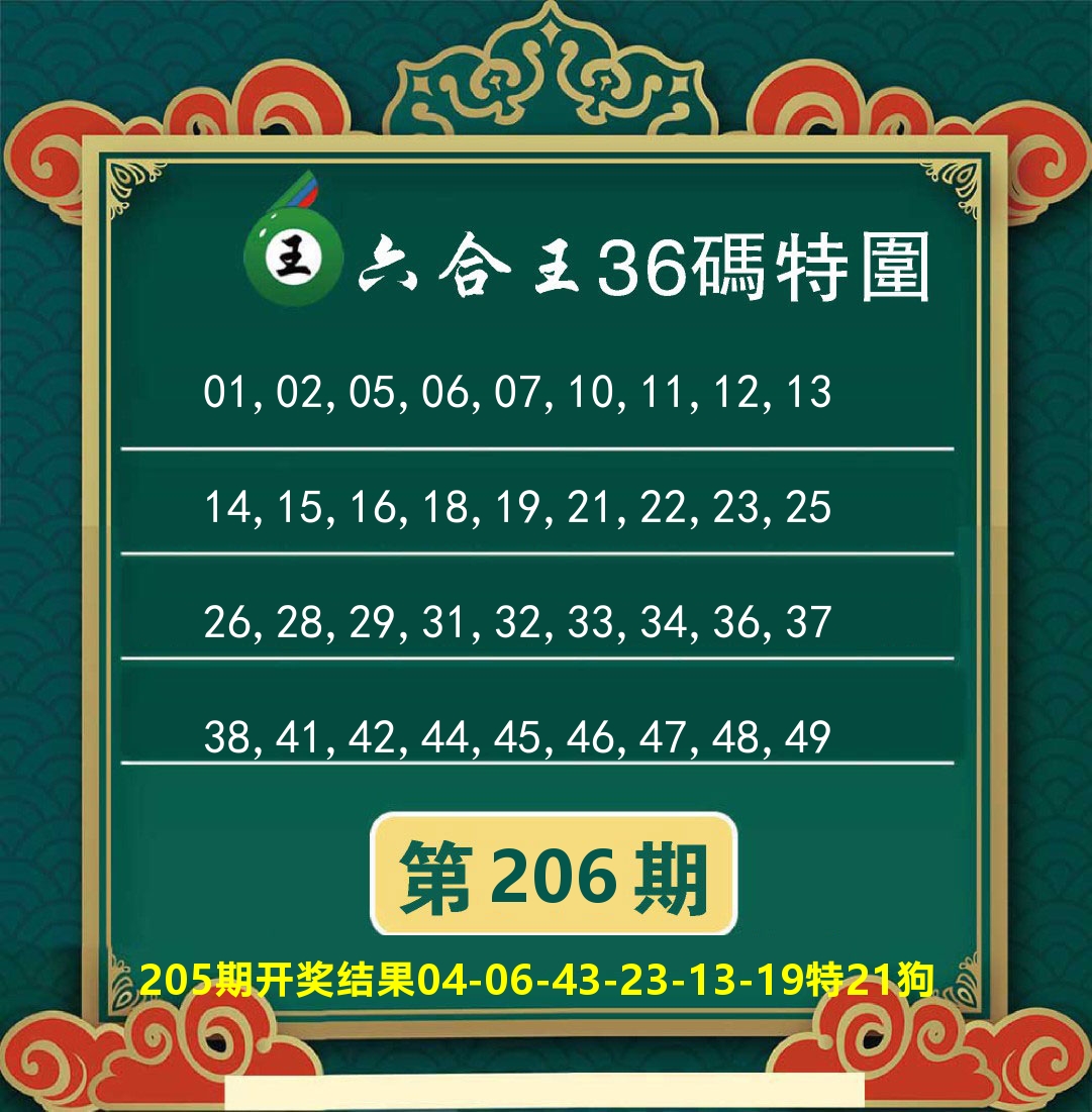 澳门特码王B 第206期