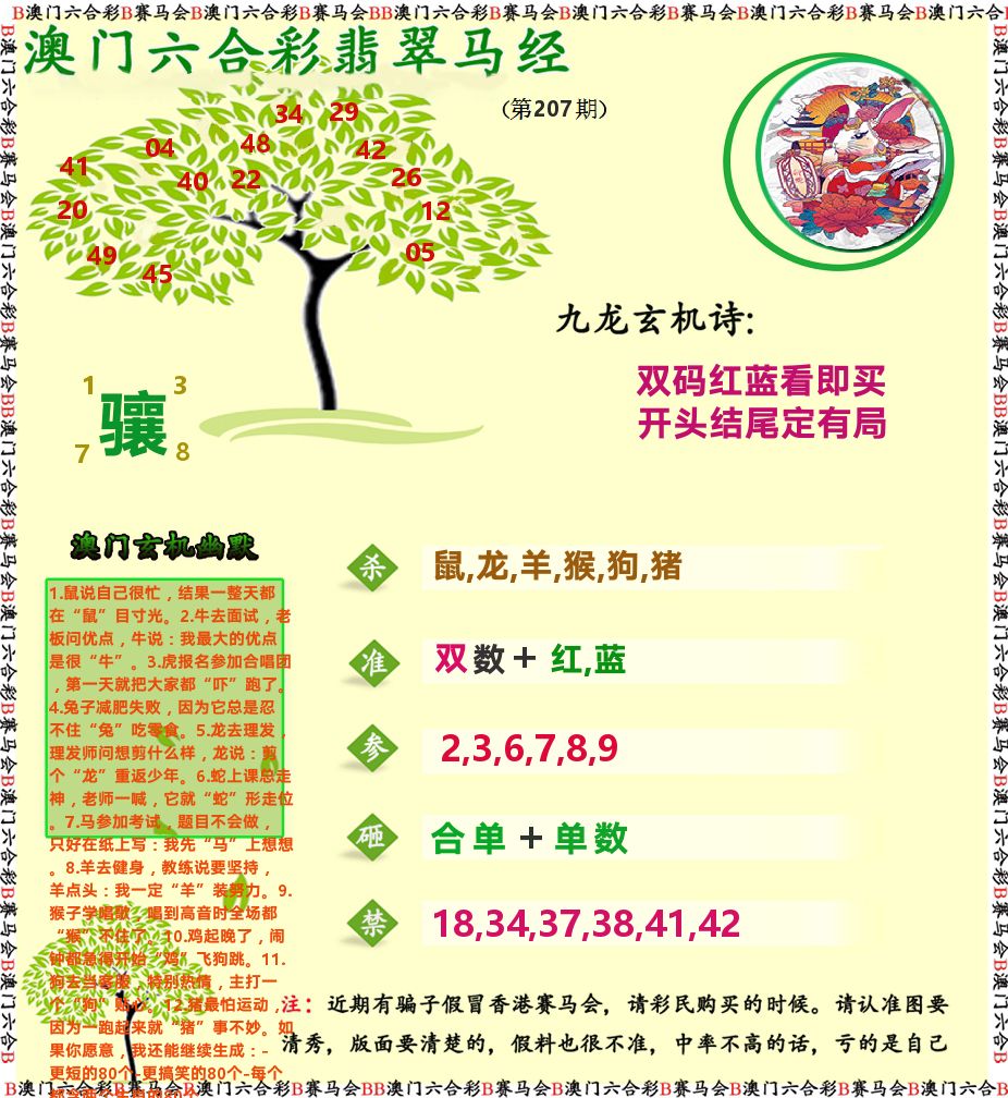 翡翠马经 第207期