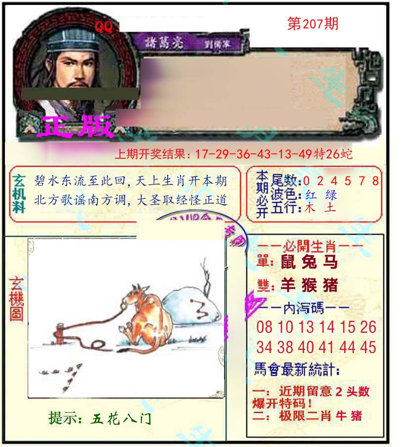 诸葛亮玄机 第207期