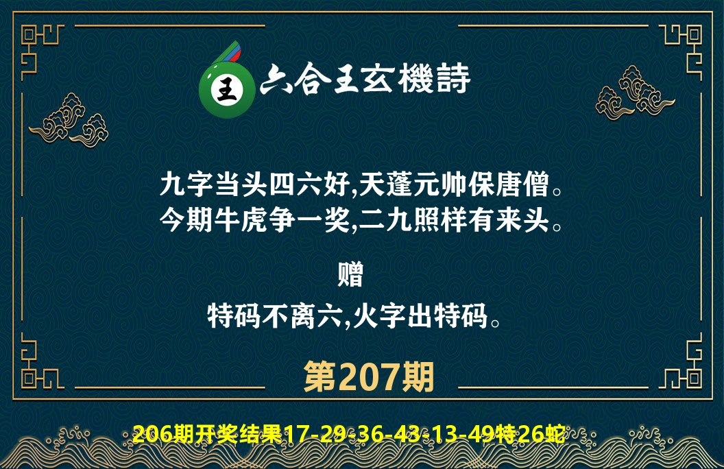 六合王玄机诗 第207期