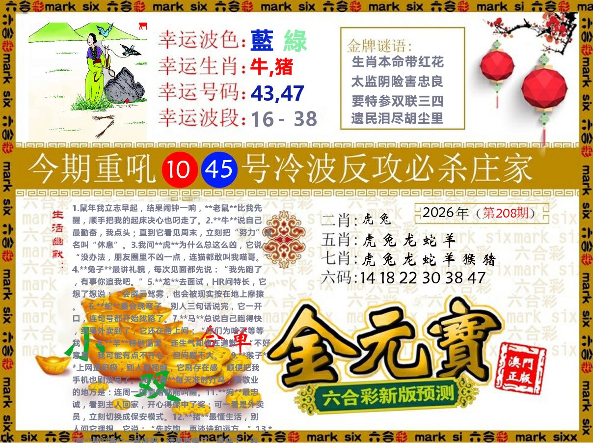 金元宝 第208期