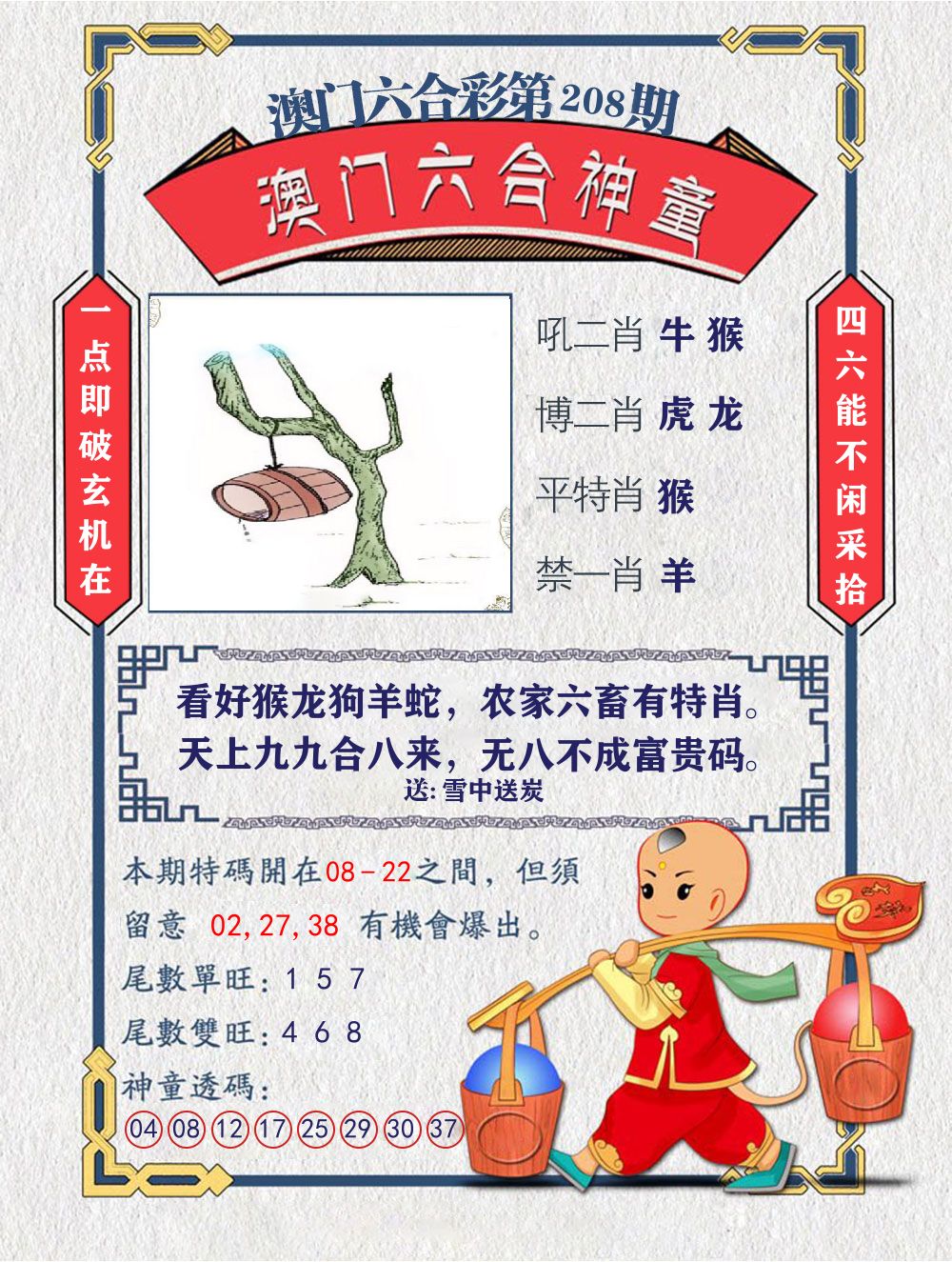 六合神童 第208期