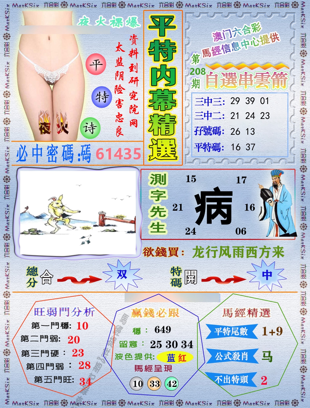 平特内幕精选 第208期