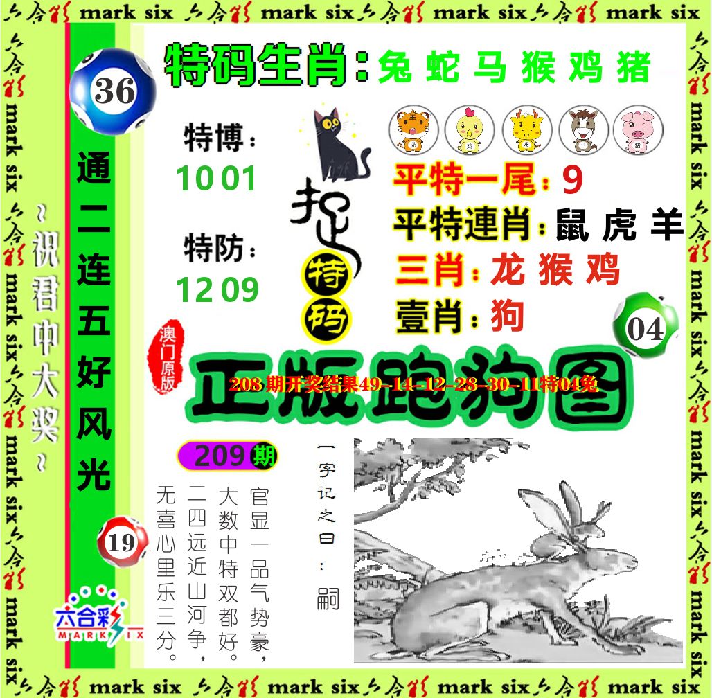 正版跑狗图 第209期