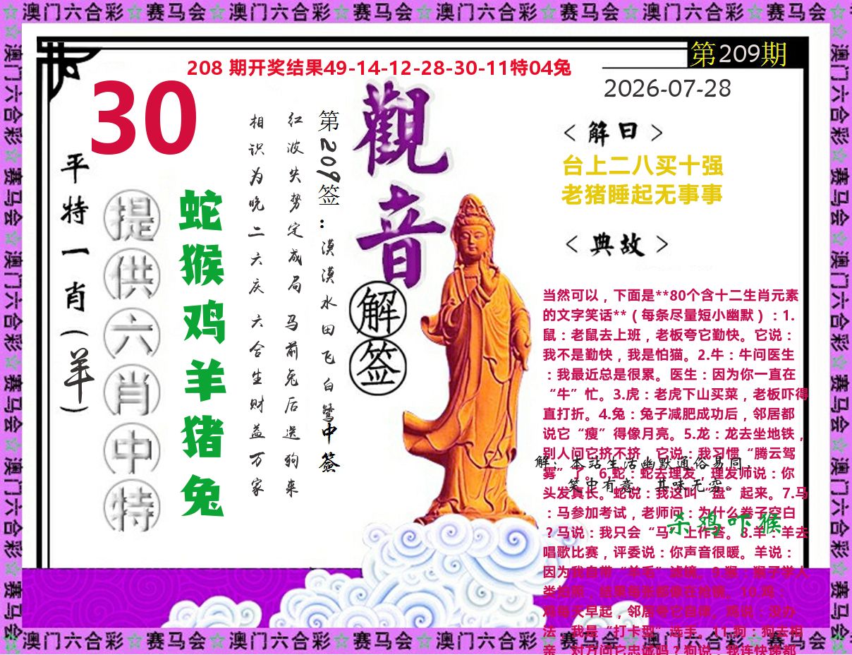 观音解签 第209期