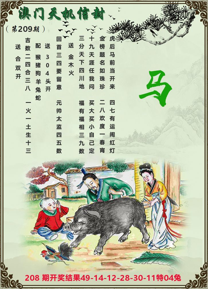 天机信封 第209期