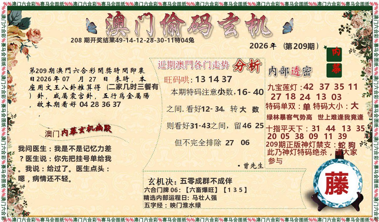 偷码玄机 第209期