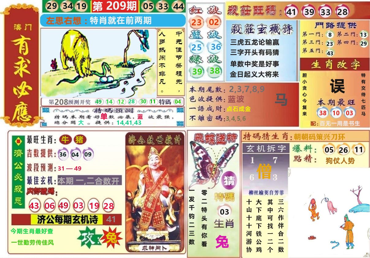 澳门有求必应 第209期