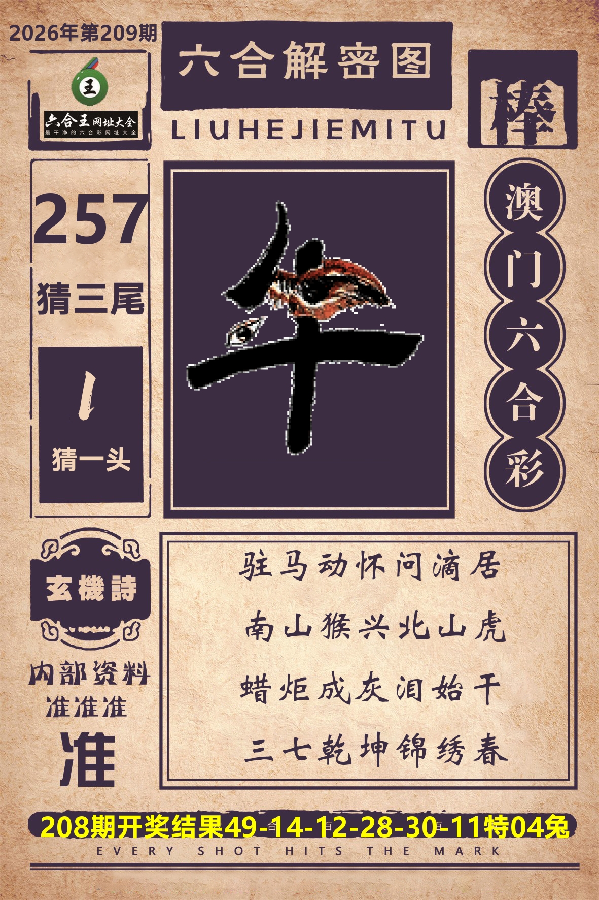 六合王六合解密 第209期