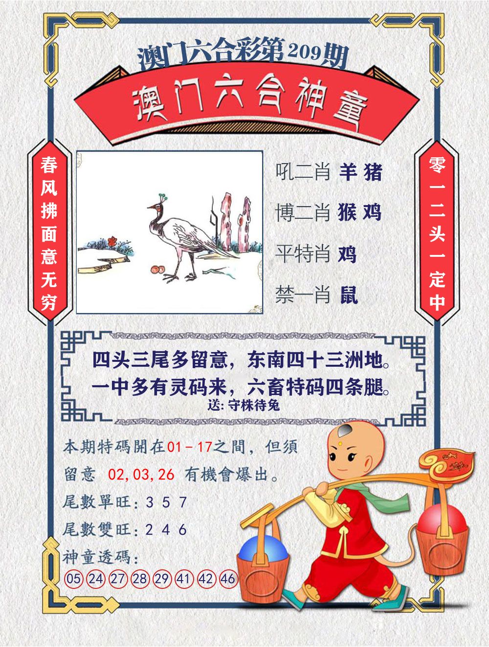 六合神童 第209期