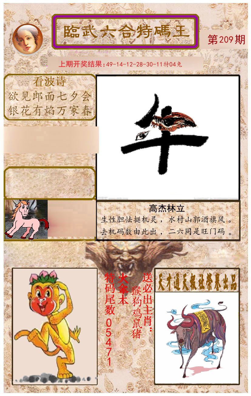 臨武六合特码王 第209期
