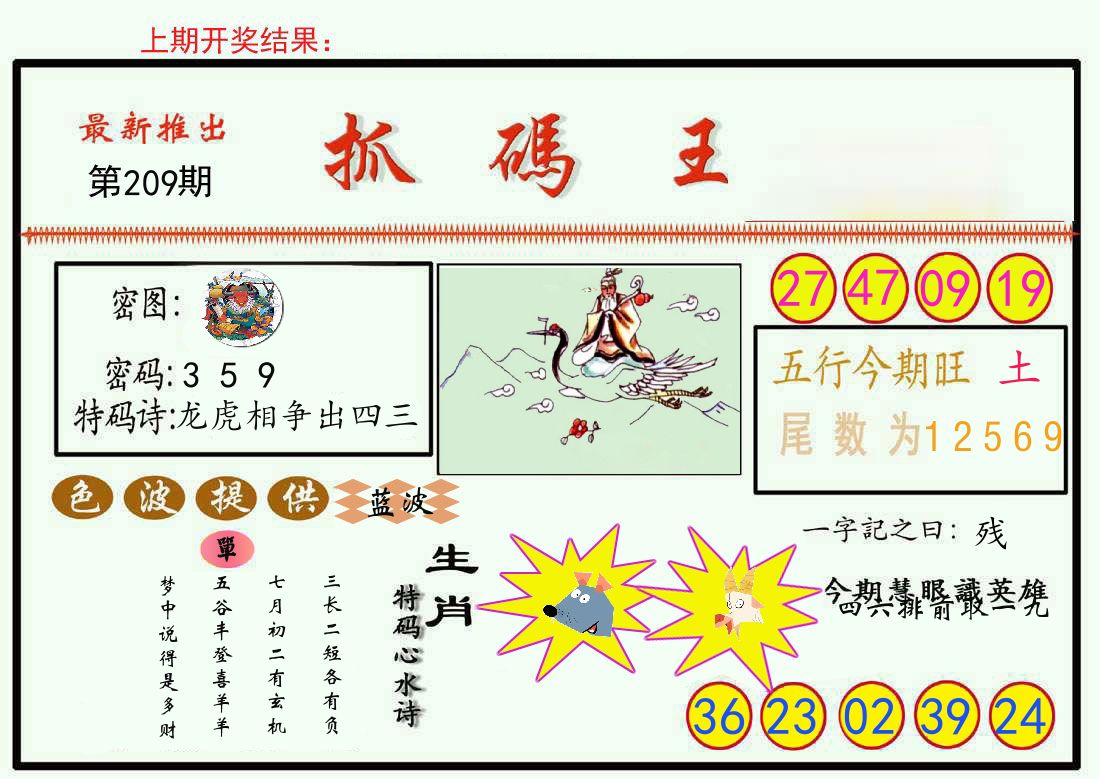 最新抓码王 第209期