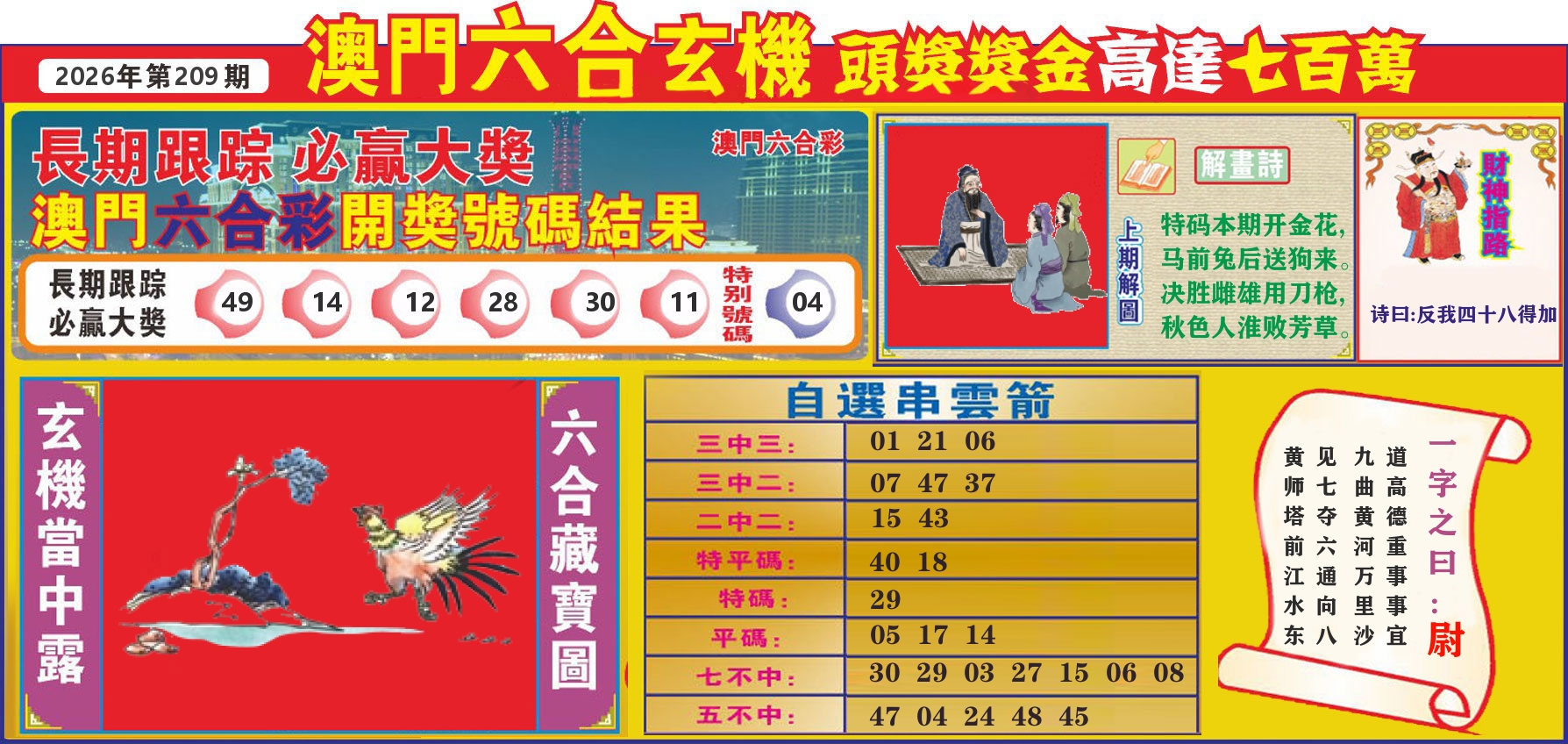 七星彩图C 第209期