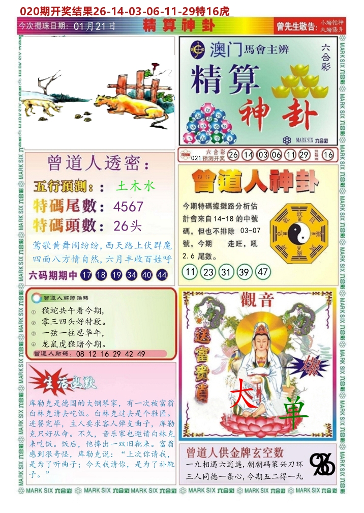 澳门精算神卦 第21期