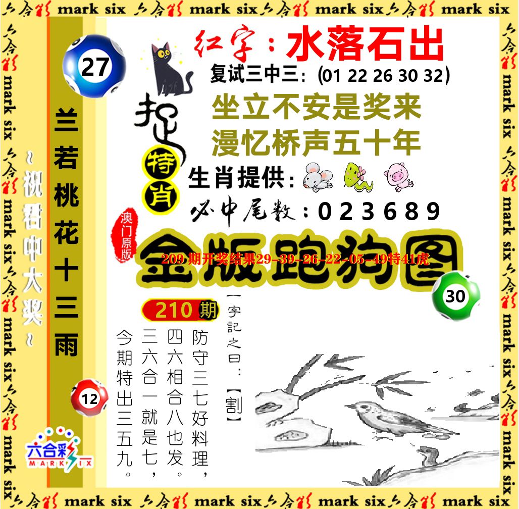 金版跑狗图 第210期