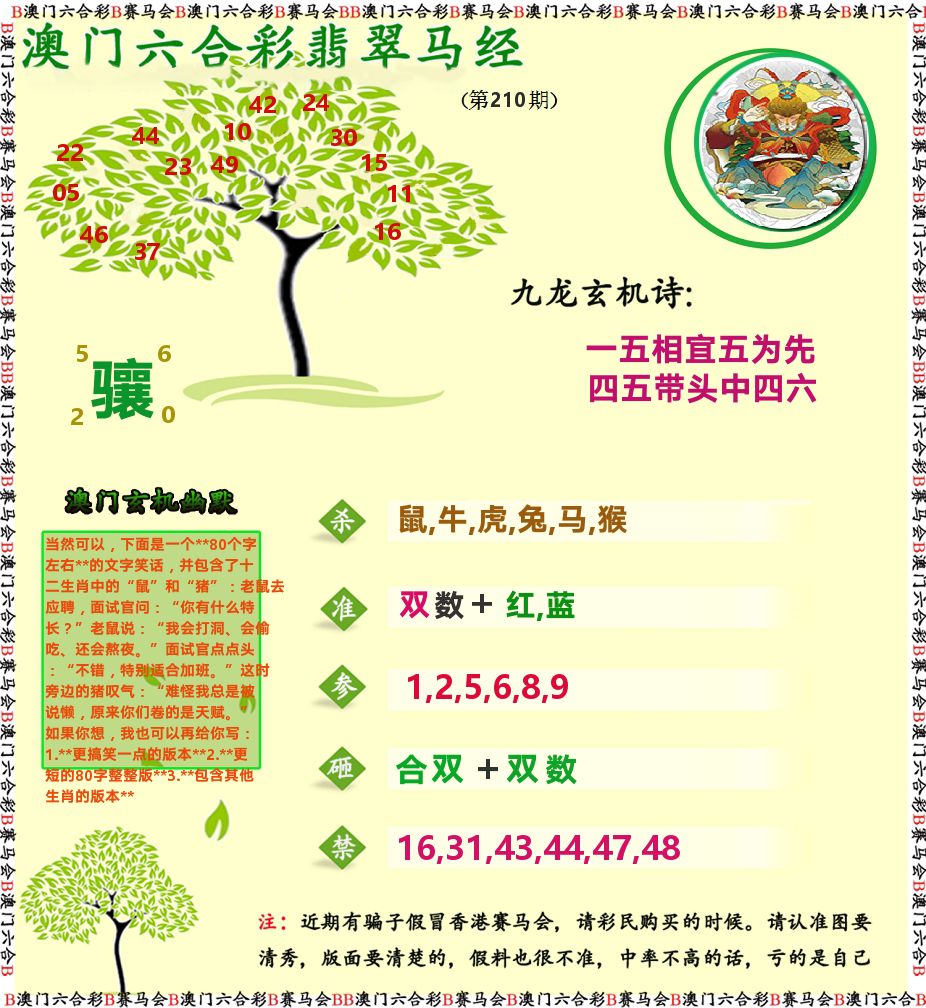 翡翠马经 第210期