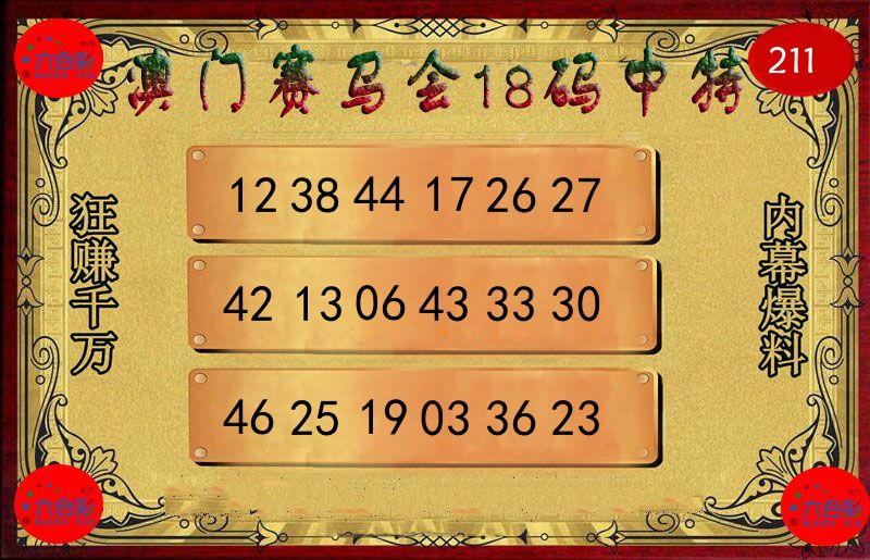 赛马会18码 第211期