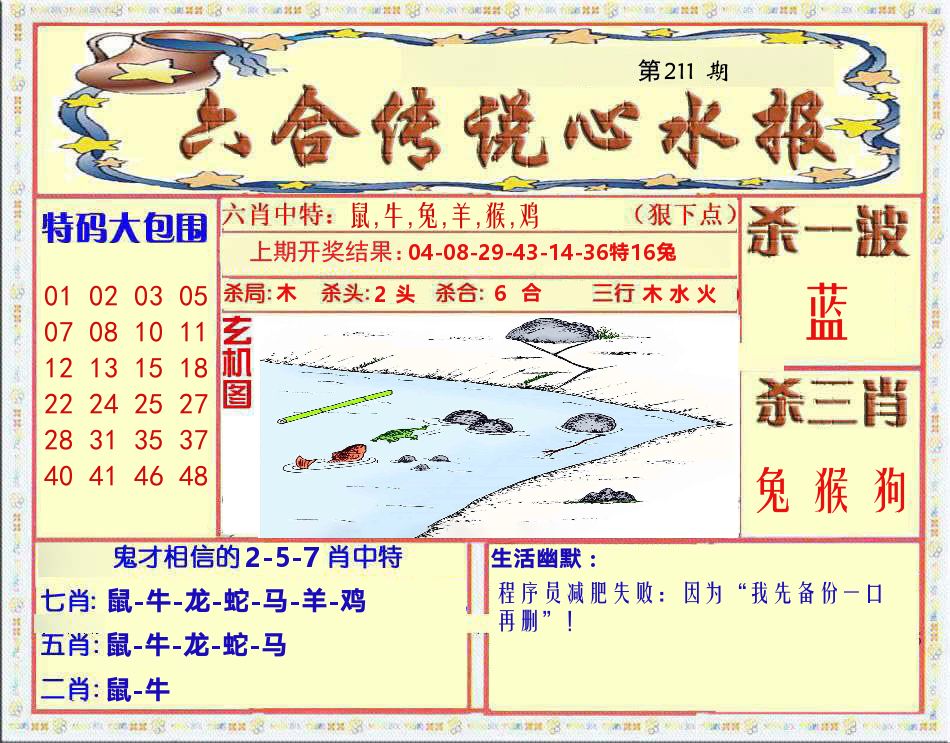 六合传说心水报 第211期