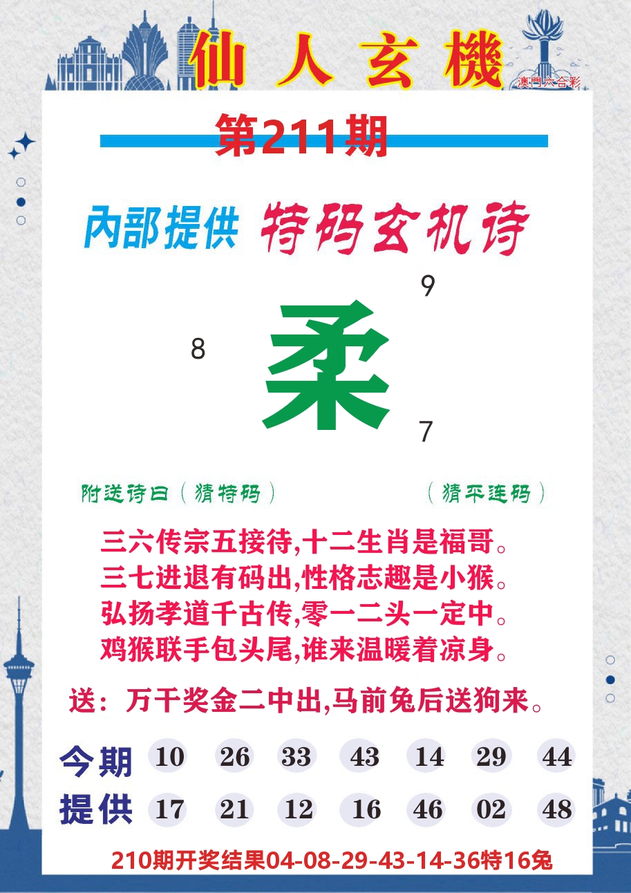 澳门钱多多D 第211期