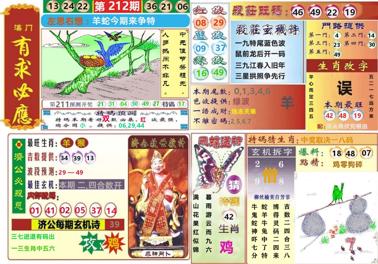 澳门有求必应 第212期