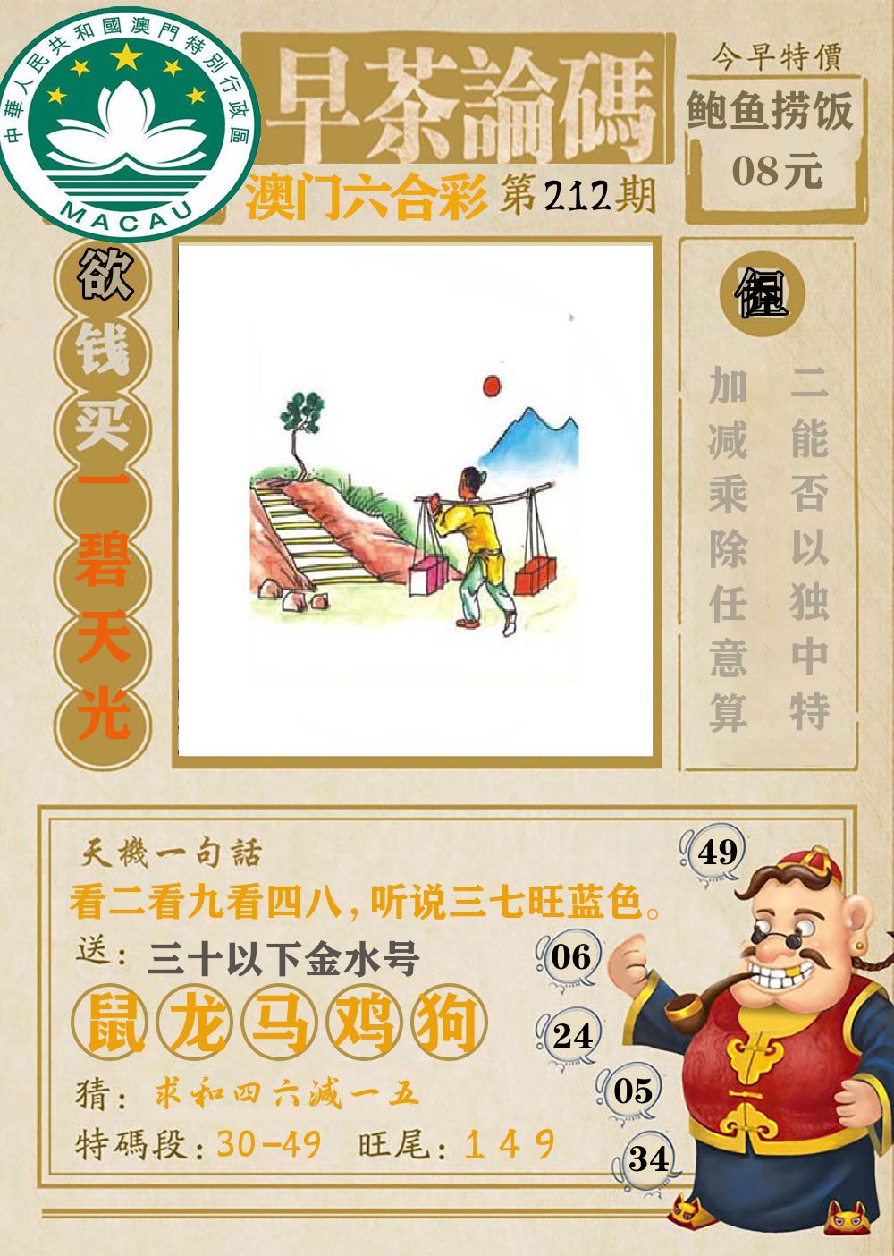 早茶论码 第212期