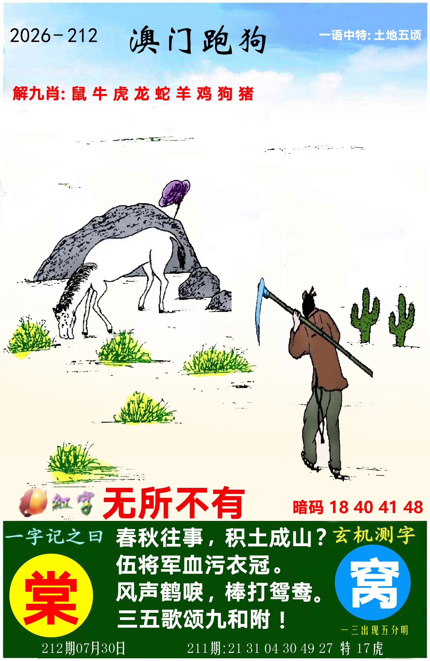 澳门跑狗图 第212期
