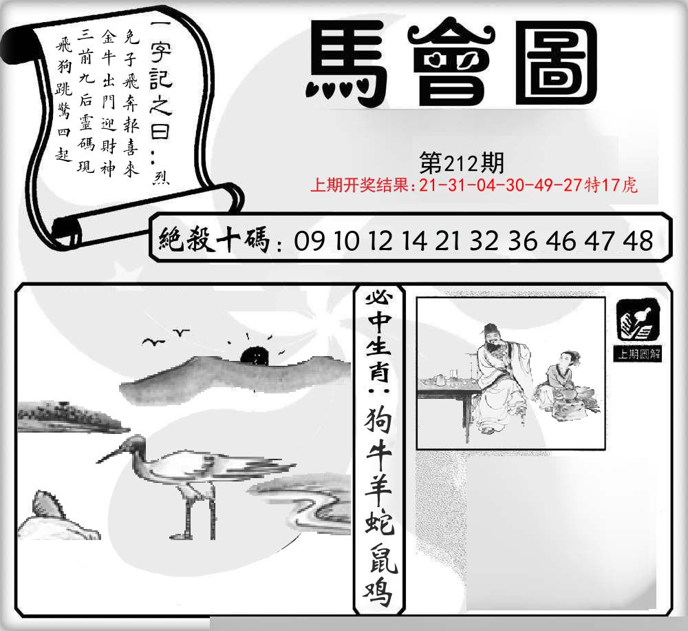 马会图 第212期