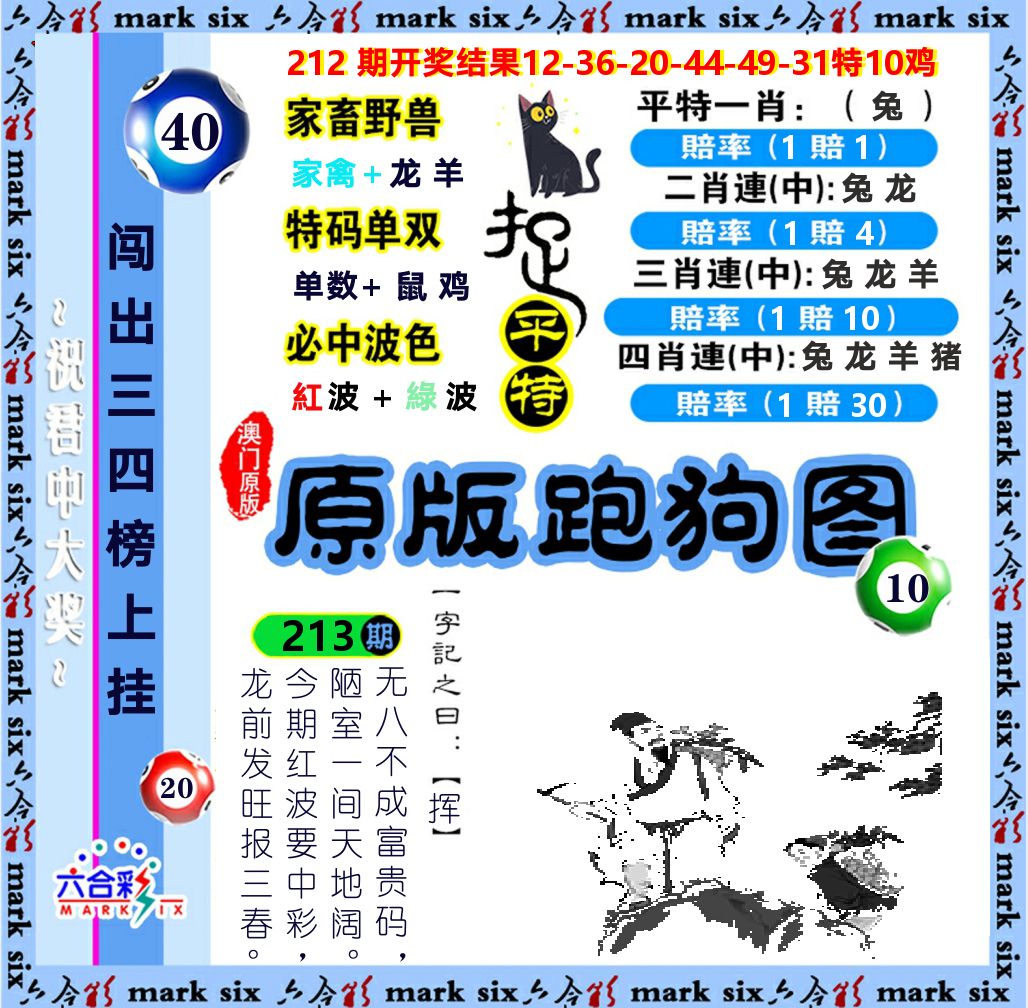 原版跑狗图 第213期