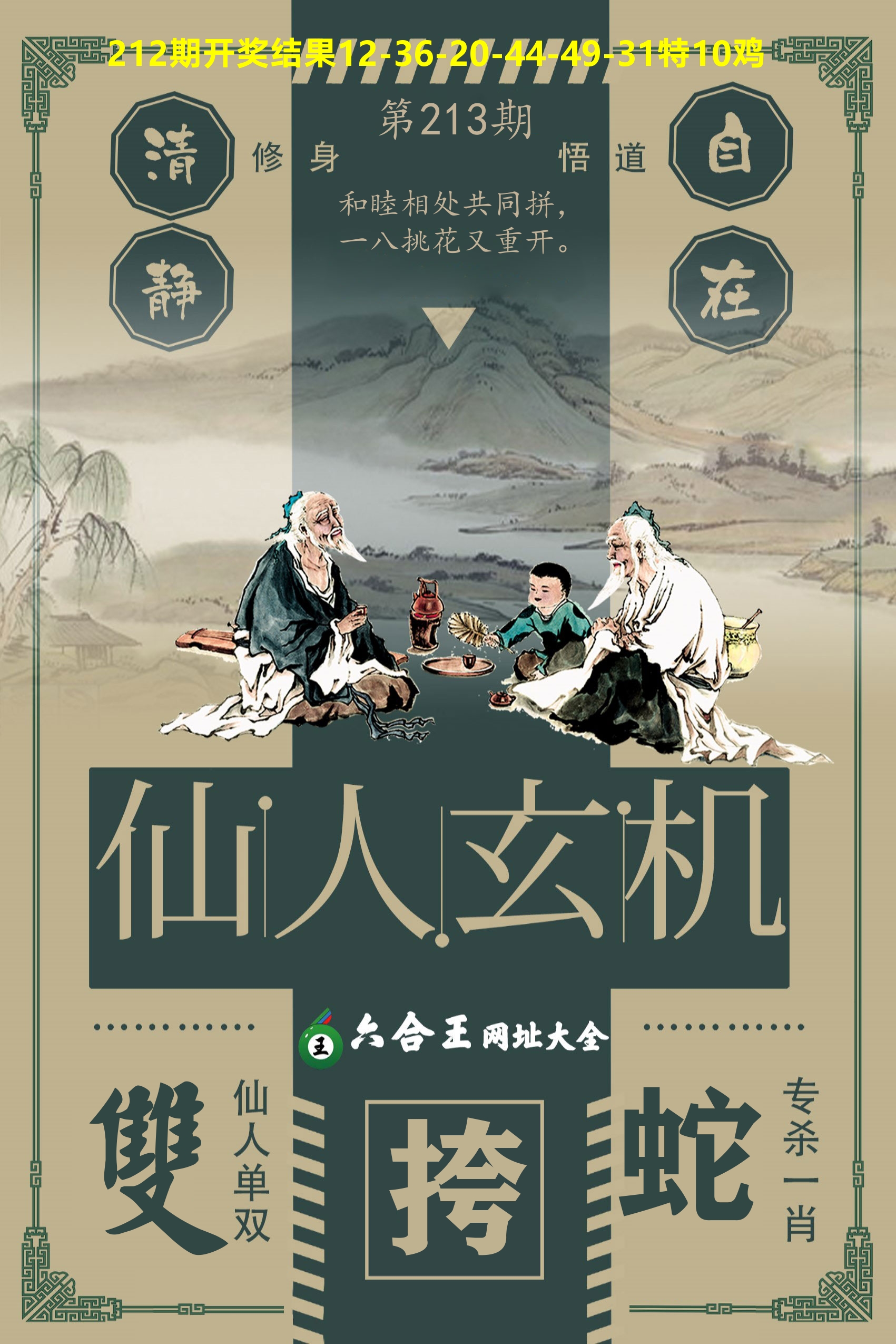 六合王仙人玄机 第213期