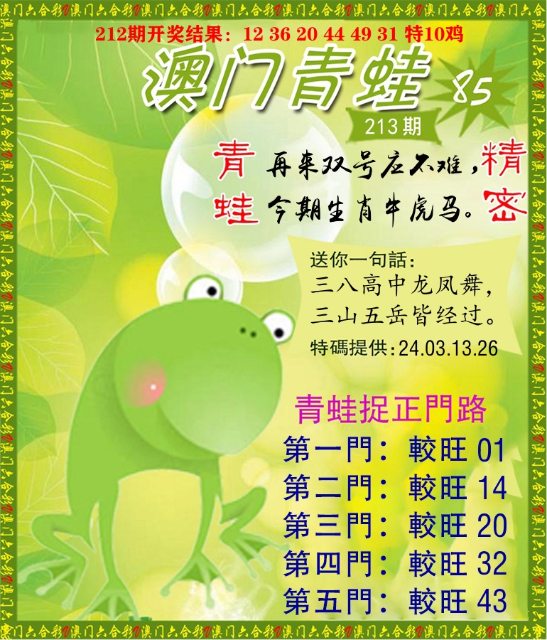 青蛙系列85 第213期