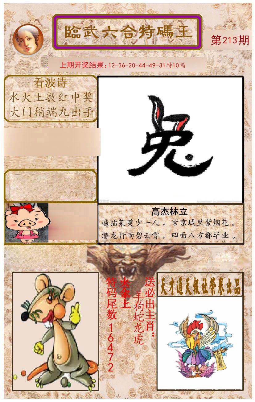臨武六合特码王 第213期