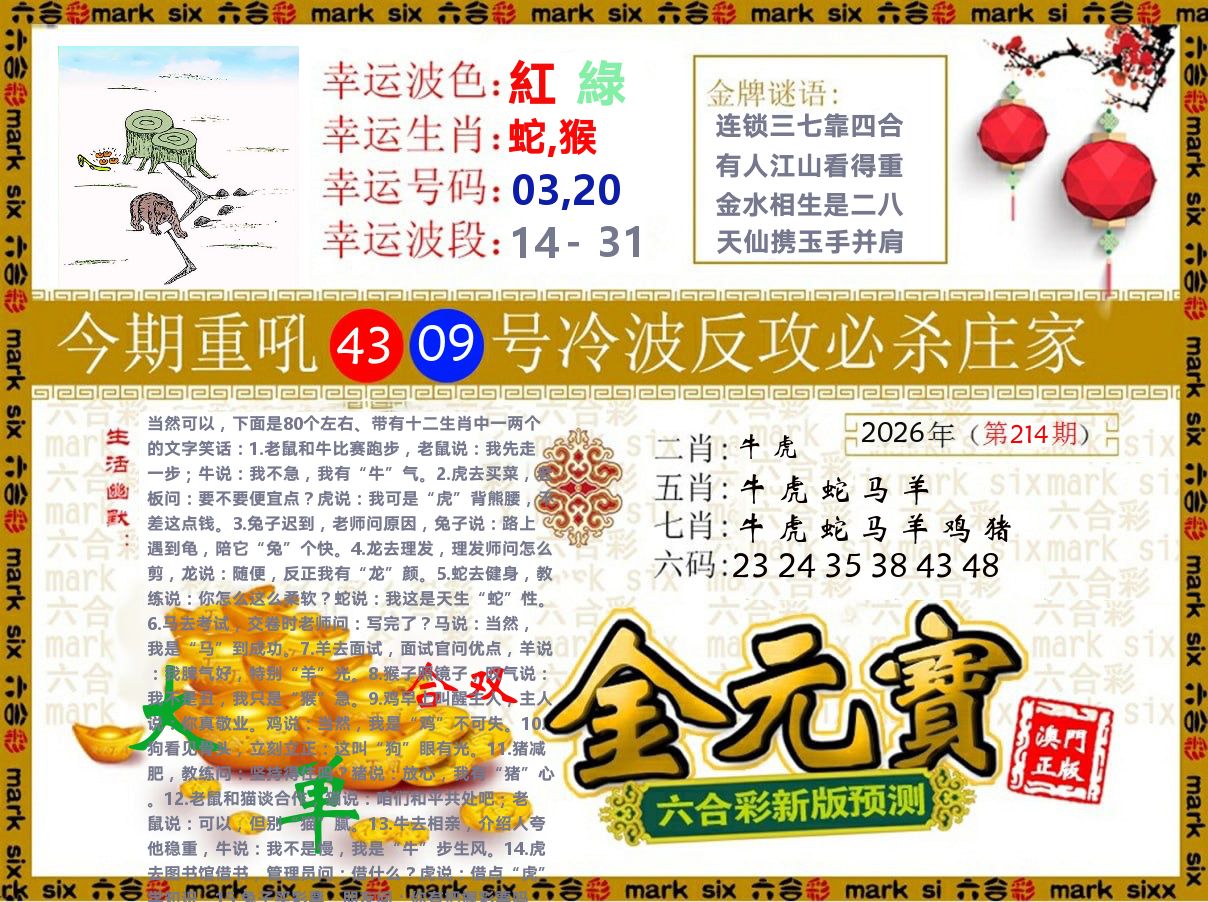 金元宝 第214期