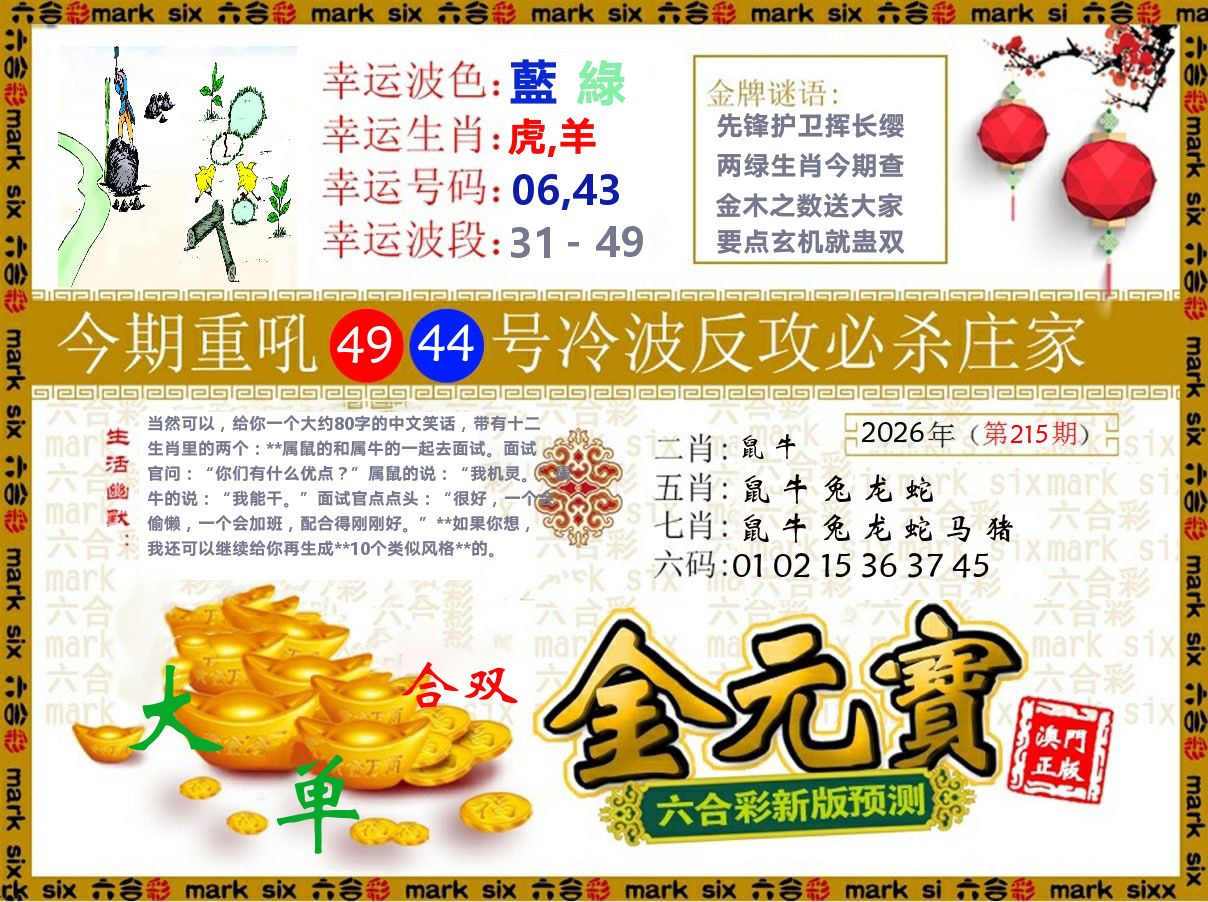 金元宝 第215期