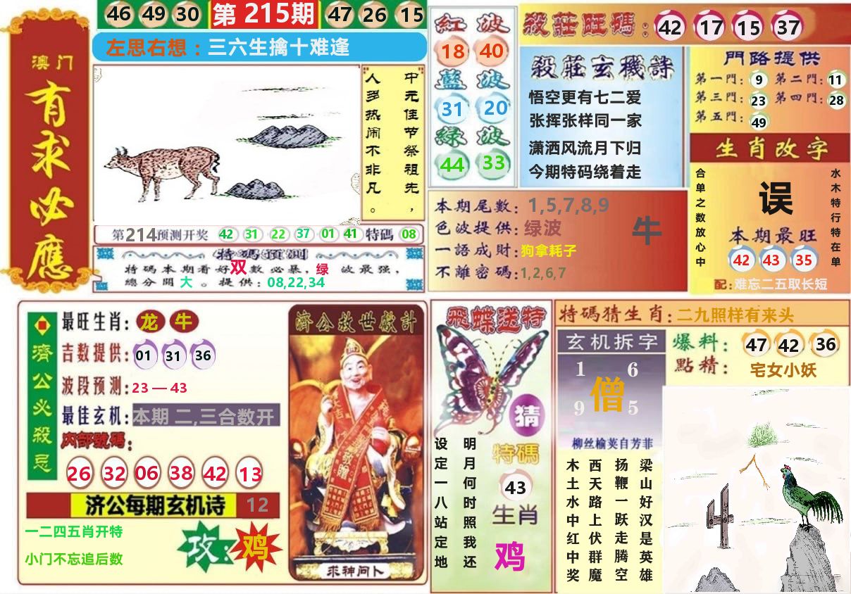 澳门有求必应 第215期