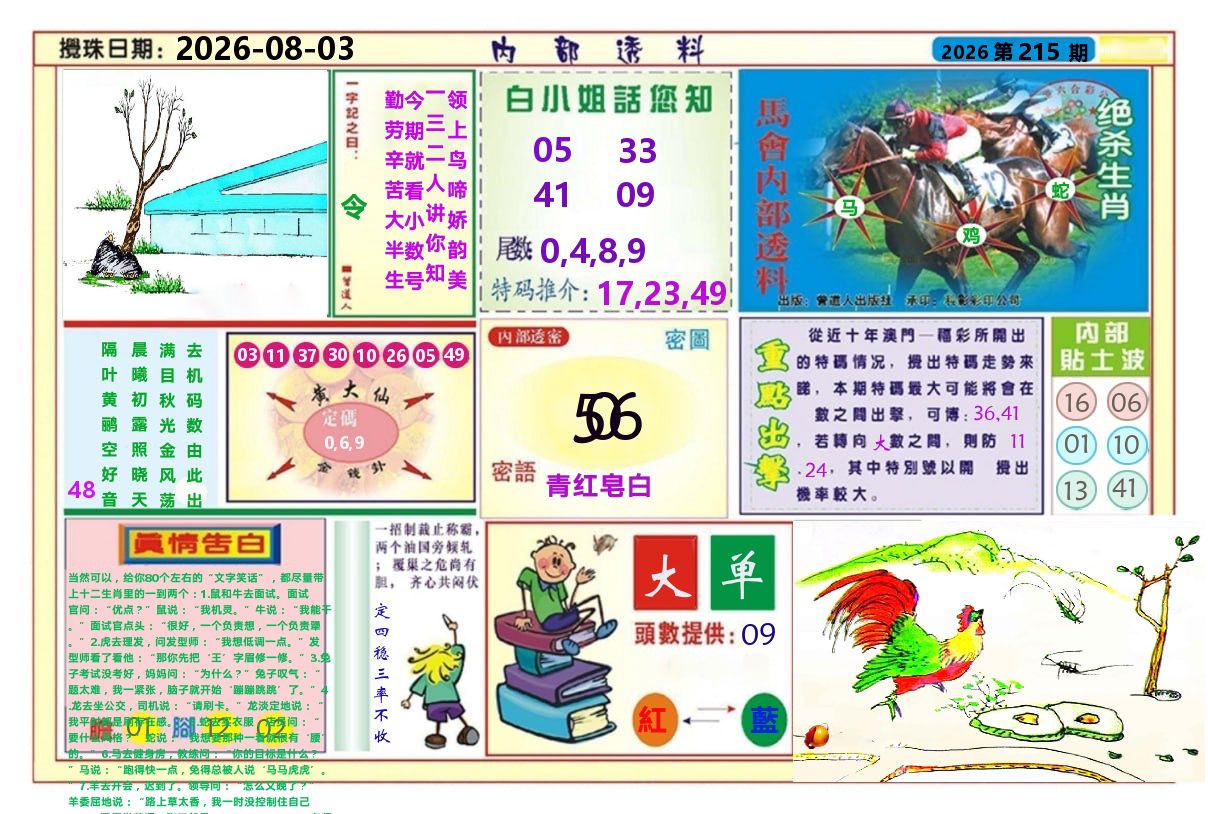 澳门内部透料A 第215期