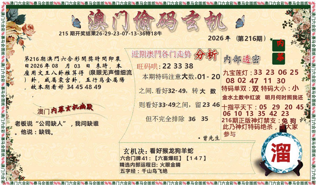 偷码玄机 第216期