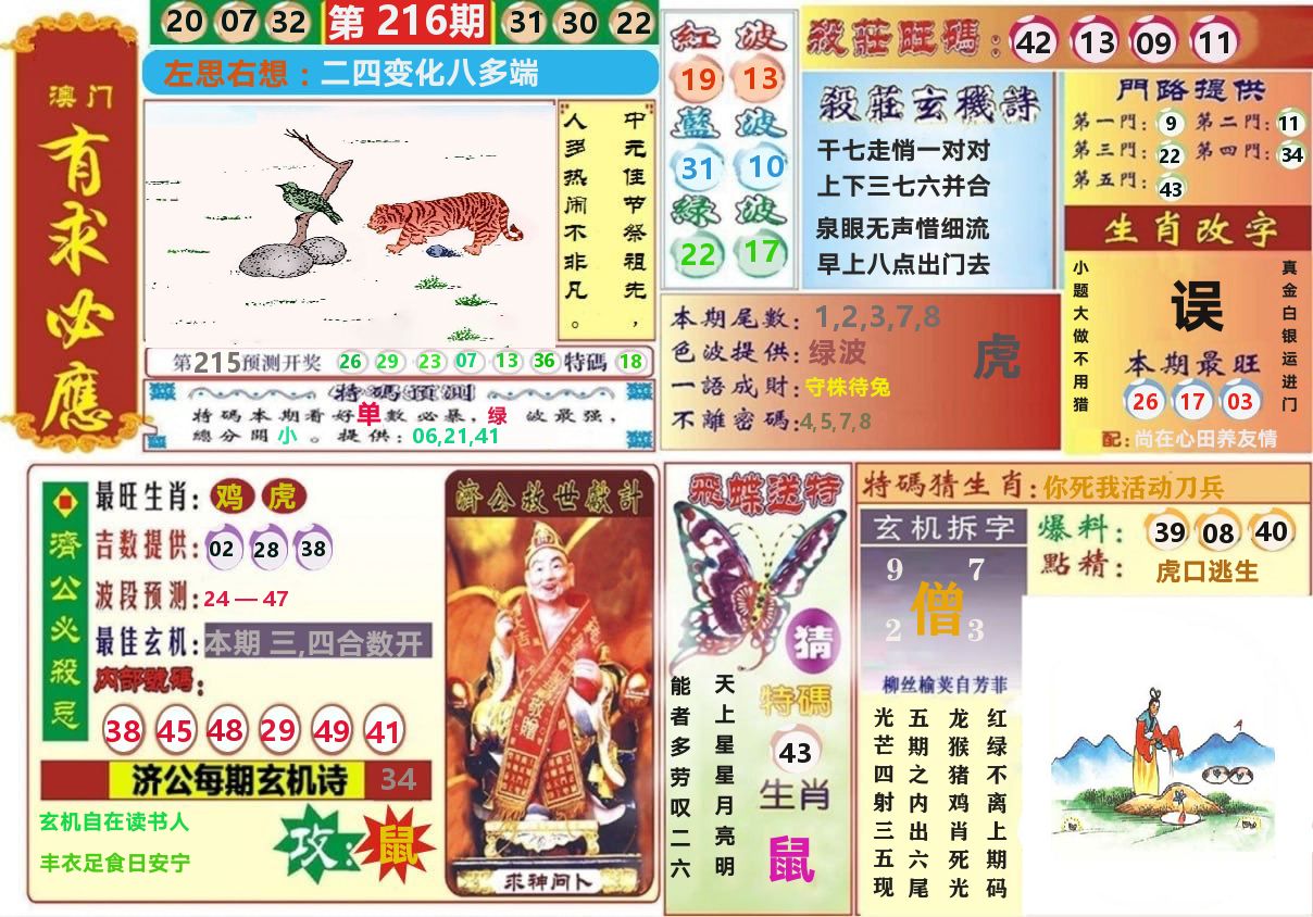 澳门有求必应 第216期