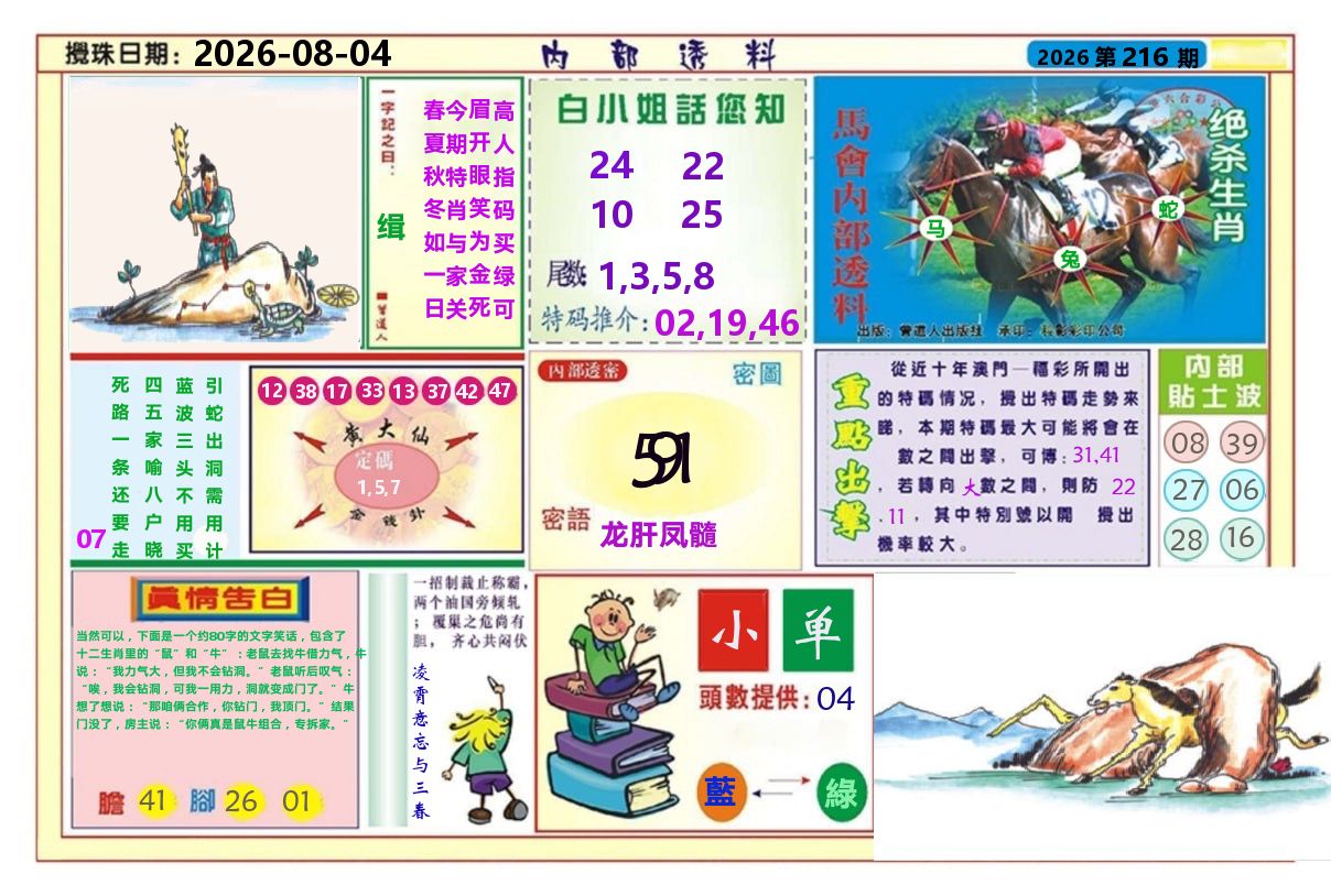 澳门内部透料A 第216期