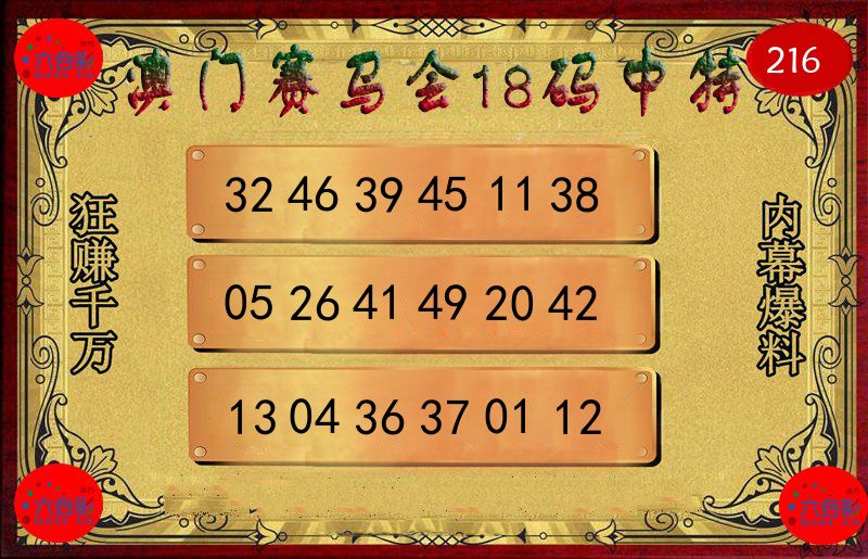 赛马会18码 第216期