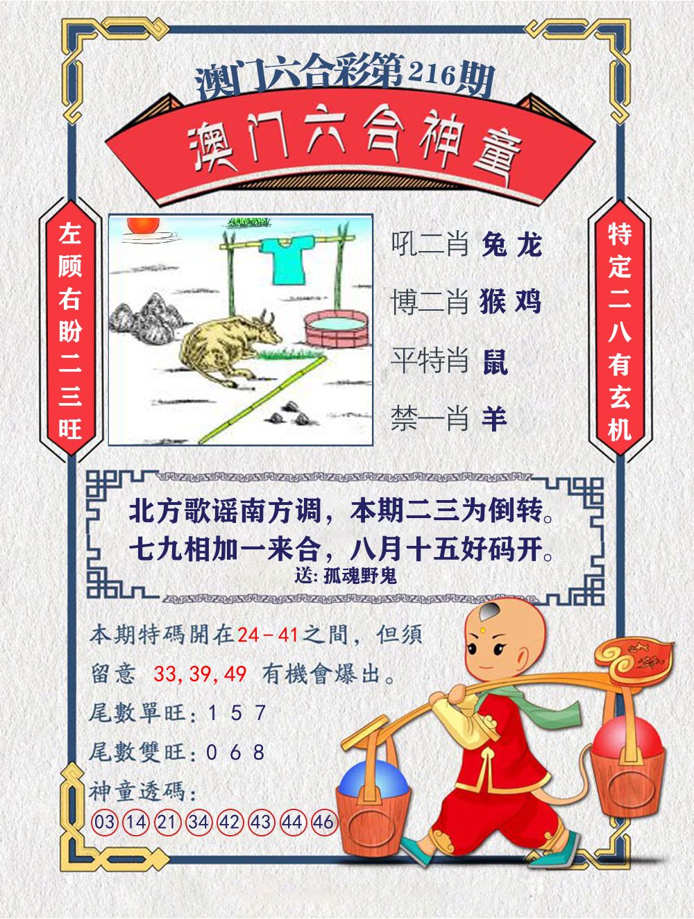 六合神童 第216期