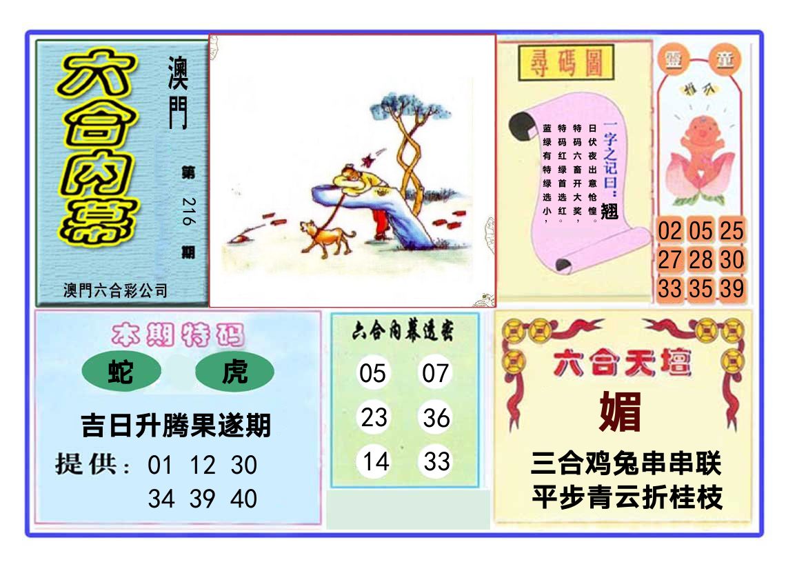 六合内幕 第216期