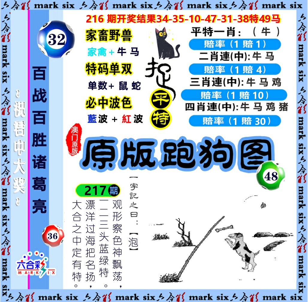 原版跑狗图 第217期