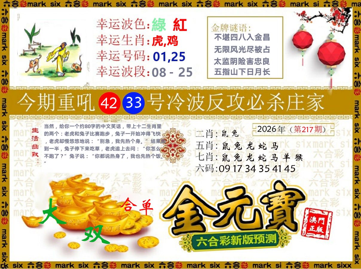 金元宝 第217期
