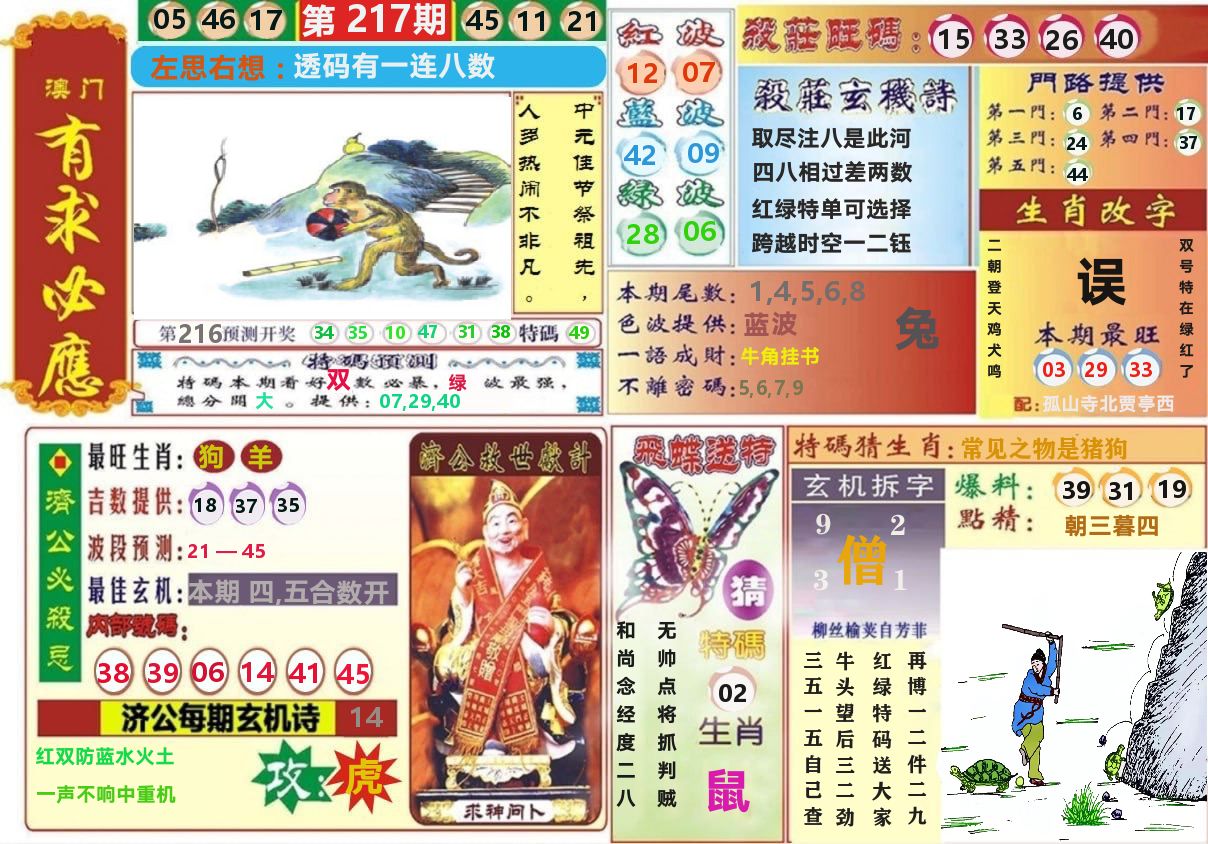 澳门有求必应 第217期