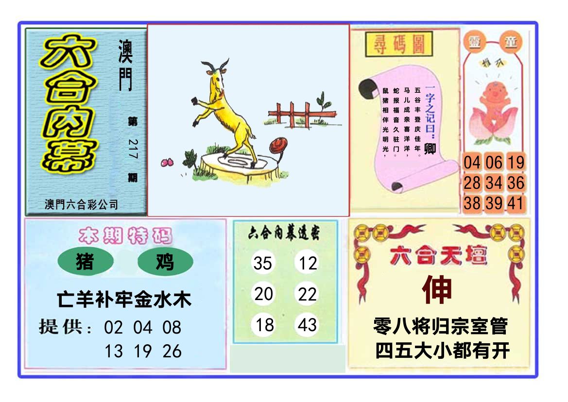 六合内幕 第217期
