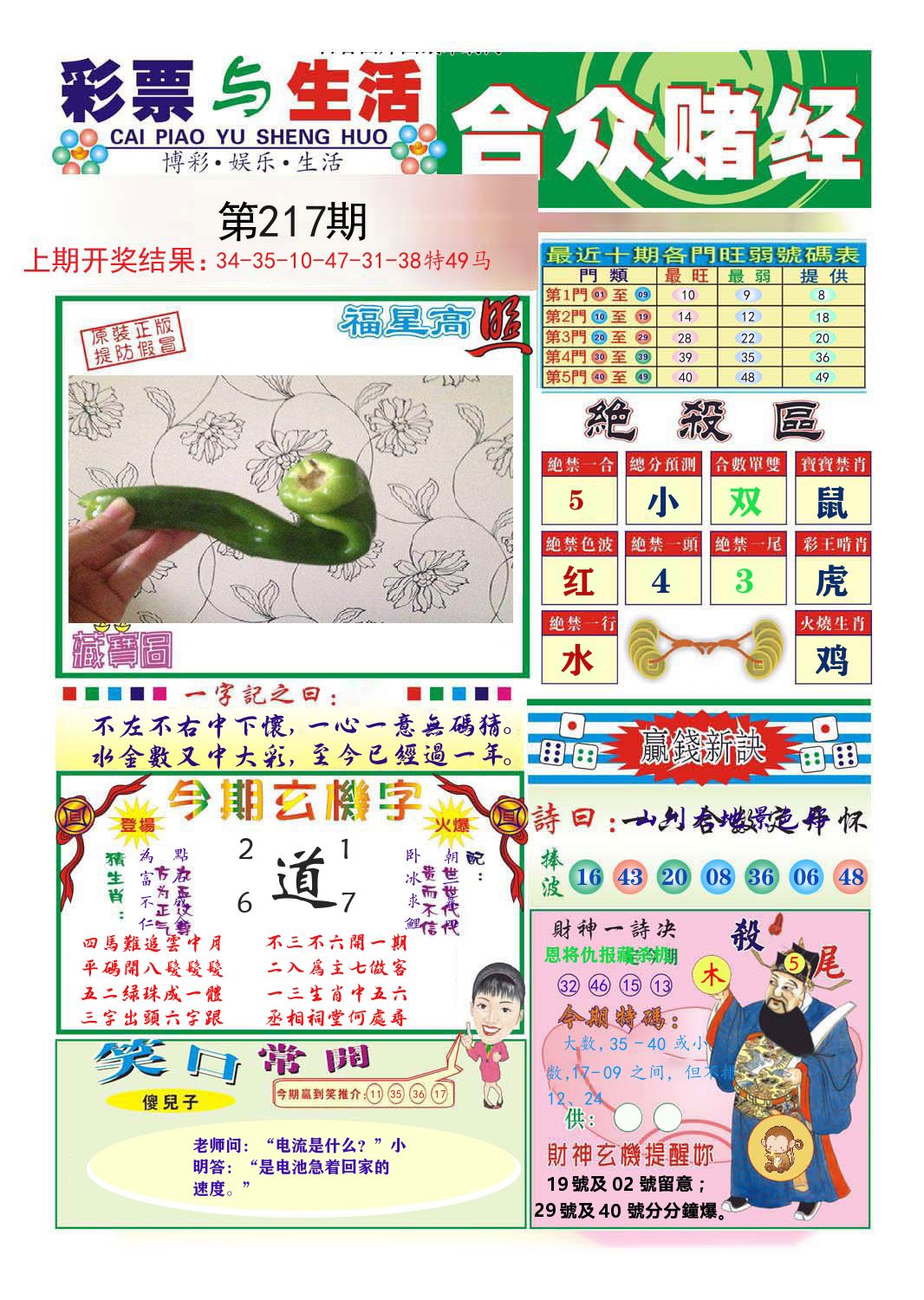 合众赌经 第217期