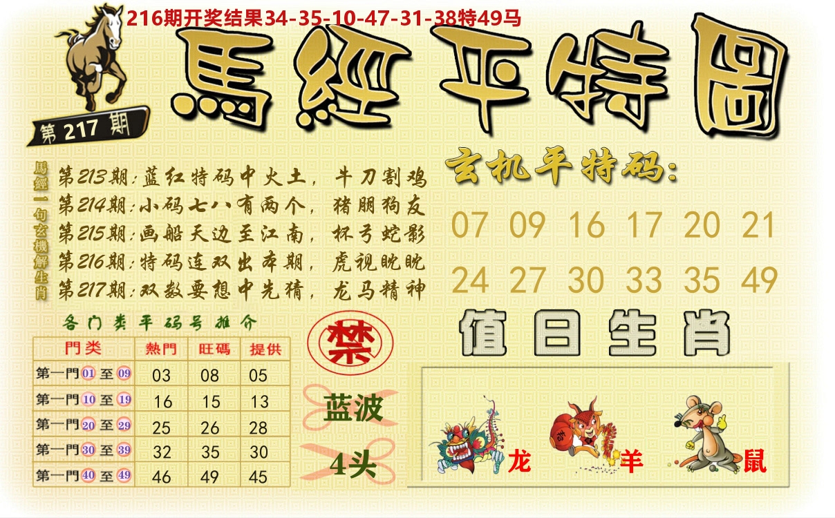 澳门平特图 第217期