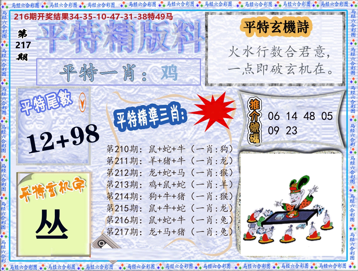 平特精版料 第217期