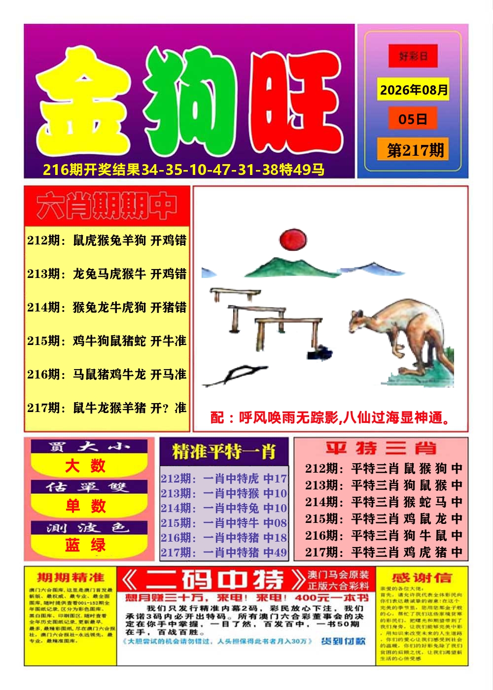 澳门金狗旺A 第217期