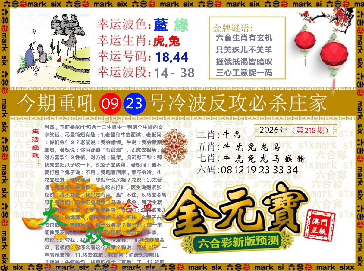 金元宝 第218期